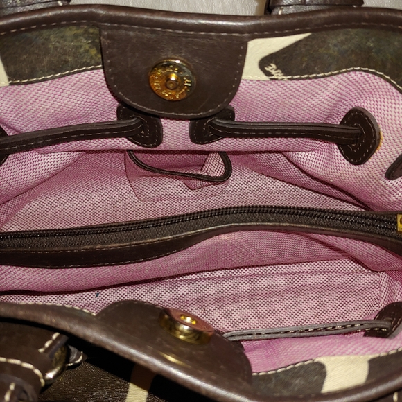Dooney & Burke Leather Giraffe Satchel Bag - Picture 5 of 9